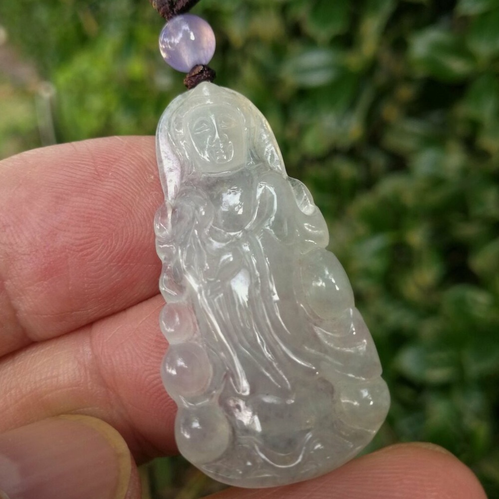 Certificated Natural Grade A Light Green Jadeite Jade Pendant